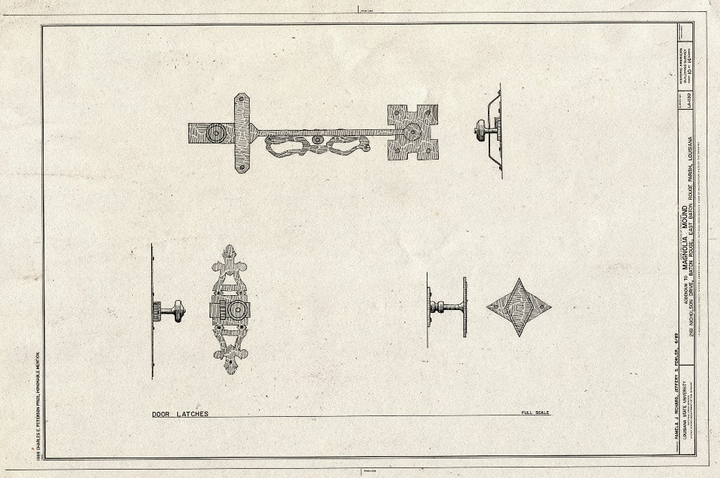 Blueprint HABS LA,17-BATRO,14- (Sheet 10 of 14) - Magnolia Mound, 2161 Nicholson Drive, Baton Rouge, East Baton Rouge Parish, LA