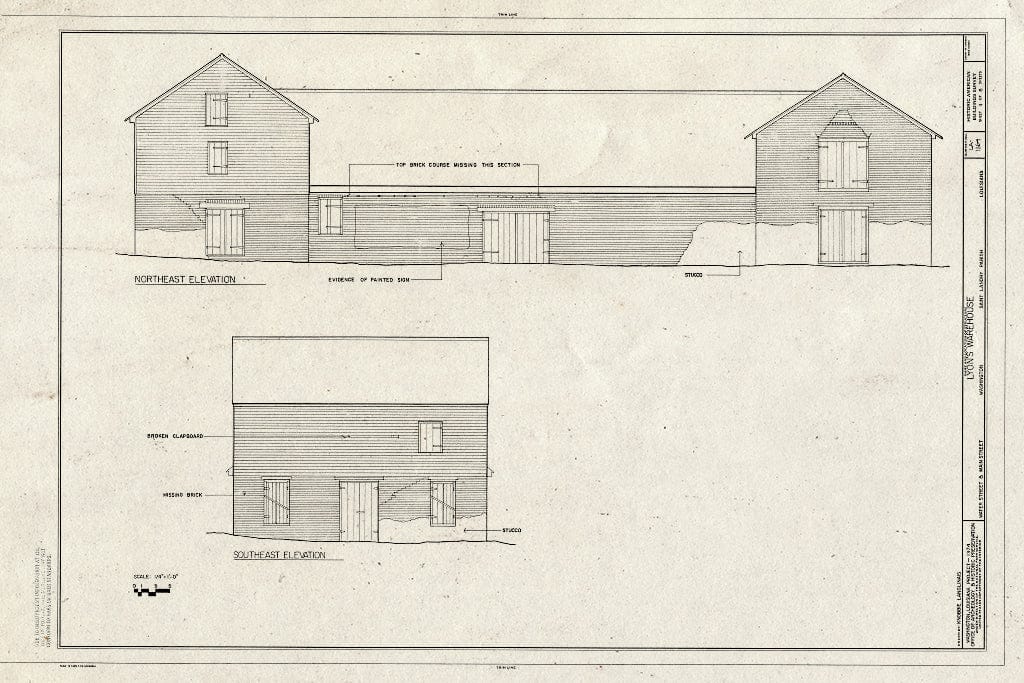 Blueprint HABS LA,49-WASH,4- (Sheet 4 of 6) - Lyons Warehouse, Water & Main Streets, Washington, St. Landry Parish, LA