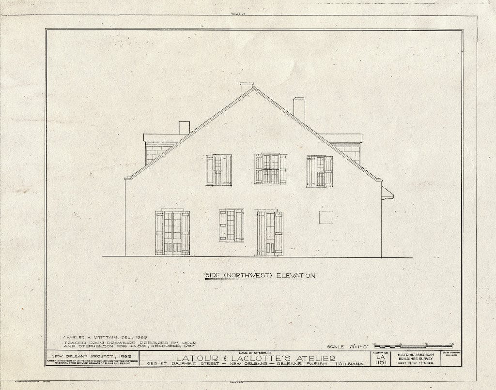 Blueprint HABS LA,36-NEWOR,83- (Sheet 4 of 4) - Latour & Laclotte's Atelier, 625-627 Dauphine Street, New Orleans, Orleans Parish, LA