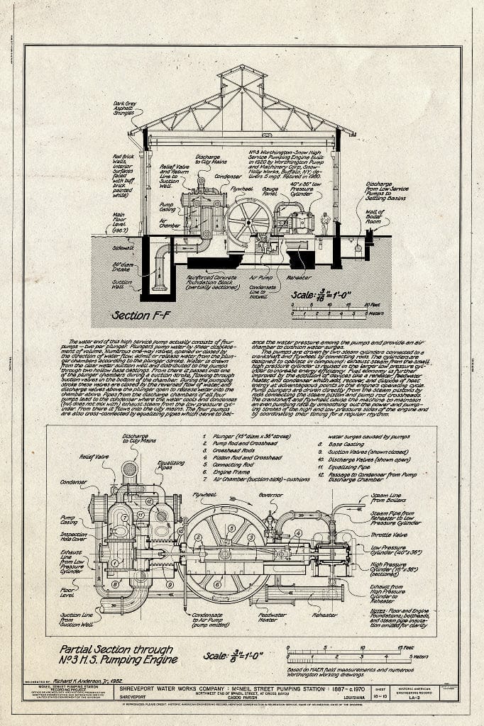 Blueprint HAER LA,9-SHREV,2- (Sheet 10 of 10) - McNeil Street Pumping Station, McNeil Street & Cross Bayou, Shreveport, Caddo Parish, LA