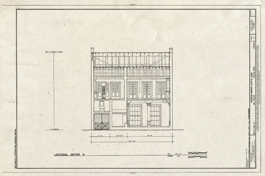 Blueprint HABS LA,36-NEWOR,90- (Sheet 7 of 11) - Chesneau Mansion, 533 Saint Louis Street, New Orleans, Orleans Parish, LA