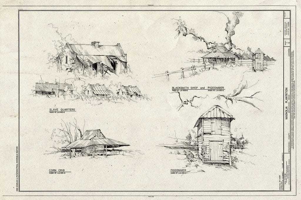 Blueprint HABS LA,35-Natch.V,2- (Sheet 3 of 4) - Magnolia Plantation, Louisiana Route 119, Natchitoches, Natchitoches Parish, LA