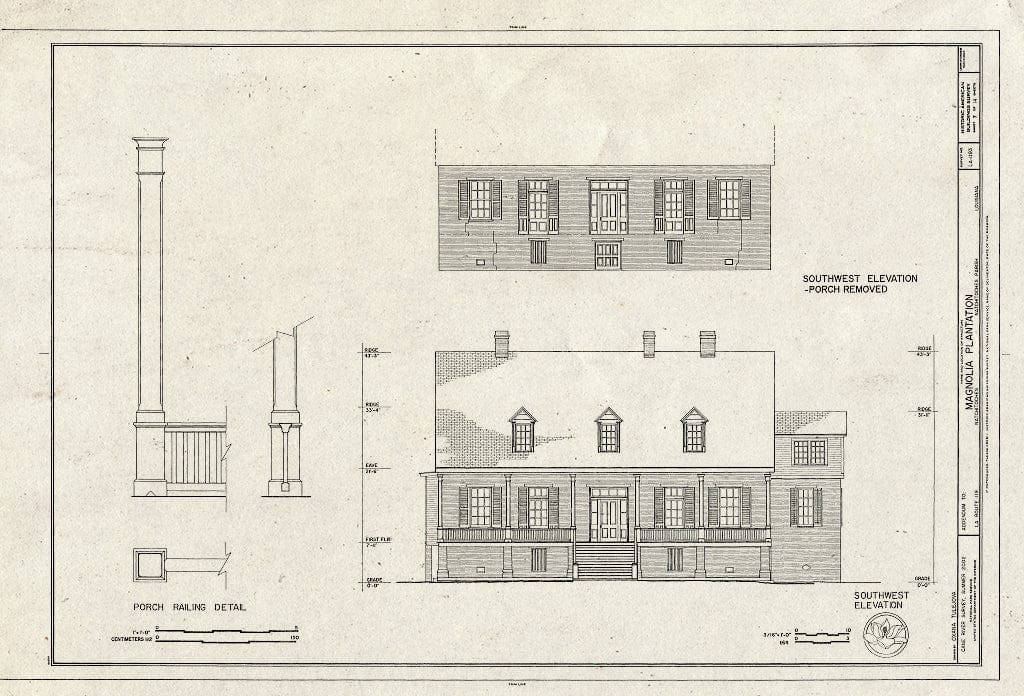 Blueprint HABS LA,35-Natch.V,2- (Sheet 7 of 14) - Magnolia Plantation, Louisiana Route 119, Natchitoches, Natchitoches Parish, LA