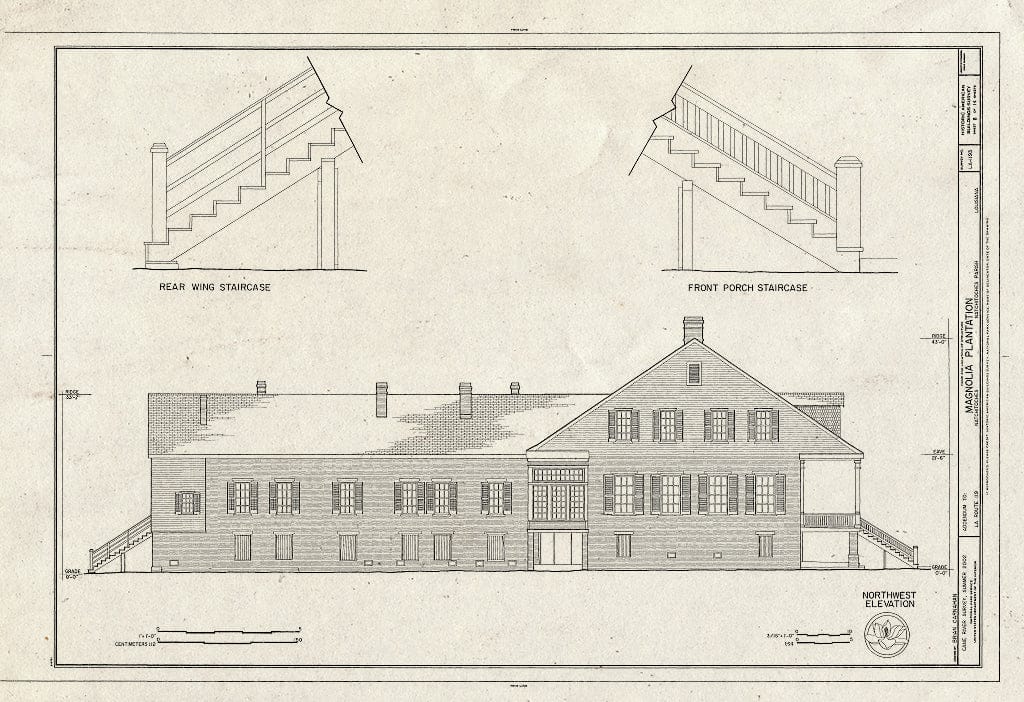 Blueprint HABS LA,35-Natch.V,2- (Sheet 8 of 14) - Magnolia Plantation, Louisiana Route 119, Natchitoches, Natchitoches Parish, LA