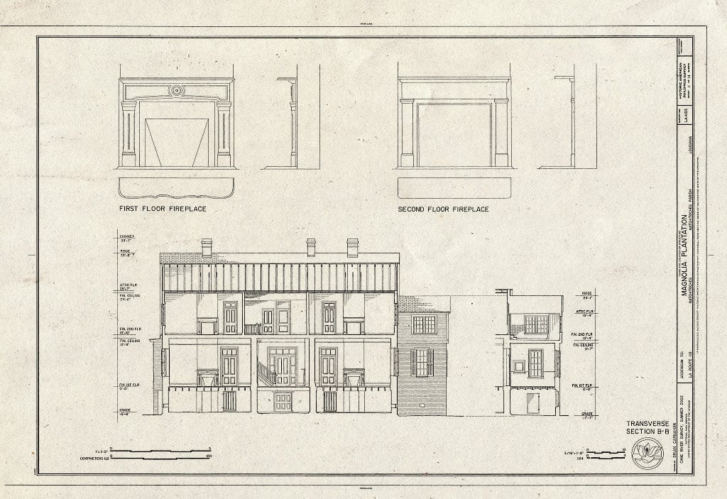 Blueprint HABS LA,35-Natch.V,2- (Sheet 11 of 14) - Magnolia Plantation, Louisiana Route 119, Natchitoches, Natchitoches Parish, LA