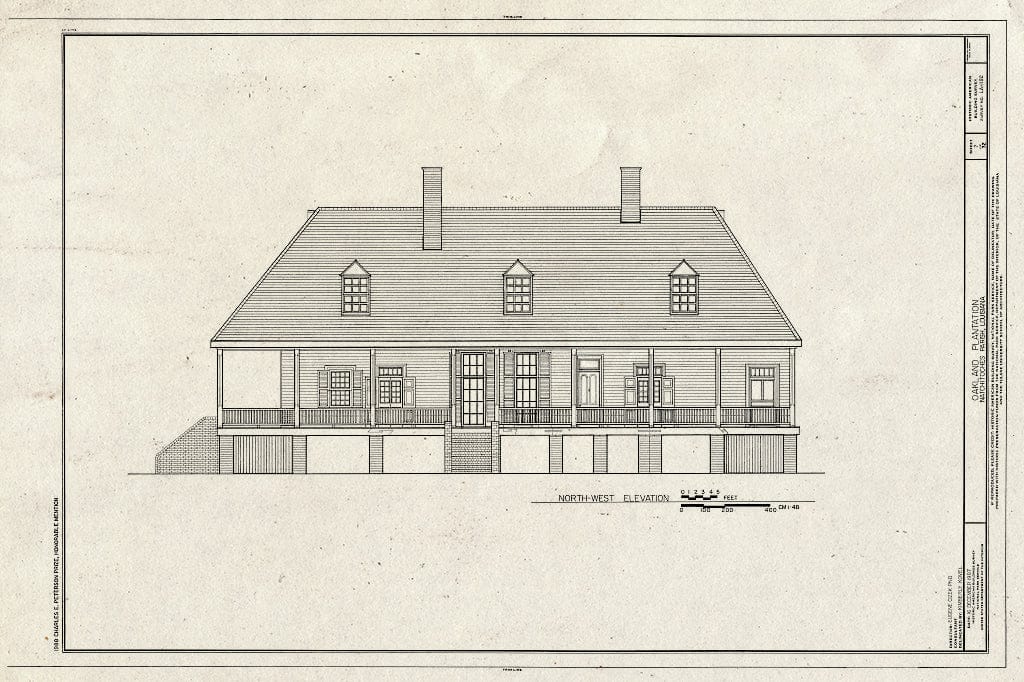 Blueprint HABS LA,35-Berm,2- (Sheet 7 of 32) - Oakland Plantation, Route 494, Bermuda, Natchitoches Parish, LA