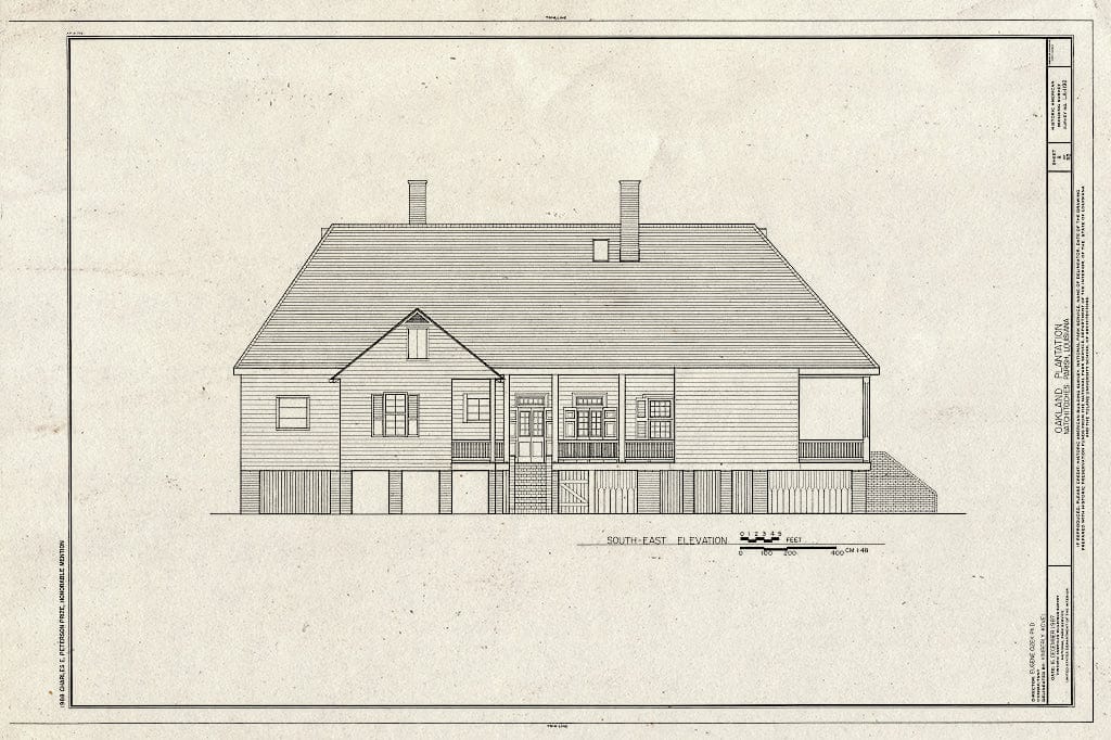 Blueprint HABS LA,35-Berm,2- (Sheet 8 of 32) - Oakland Plantation, Route 494, Bermuda, Natchitoches Parish, LA