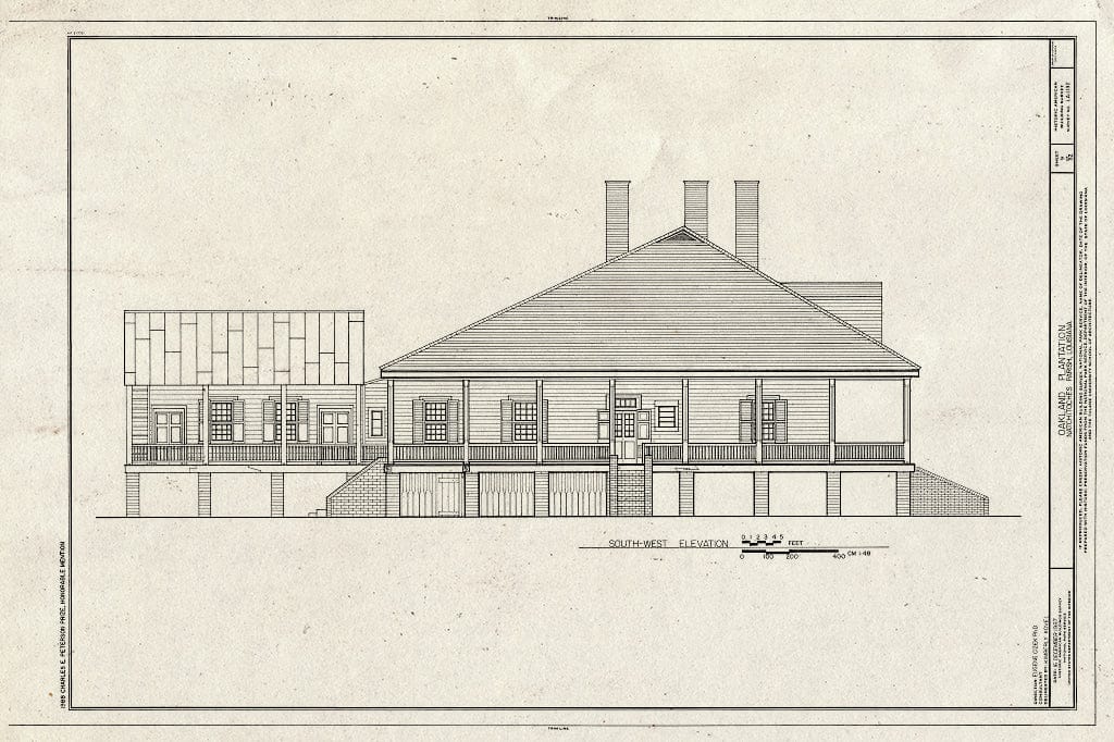 Blueprint HABS LA,35-Berm,2- (Sheet 9 of 32) - Oakland Plantation, Route 494, Bermuda, Natchitoches Parish, LA