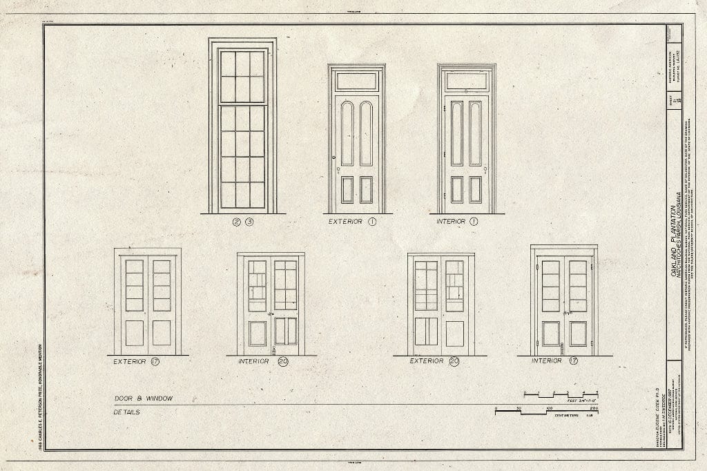 Blueprint HABS LA,35-Berm,2- (Sheet 21 of 32) - Oakland Plantation, Route 494, Bermuda, Natchitoches Parish, LA