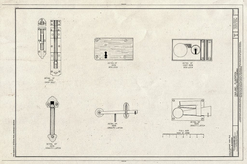 Blueprint HABS LA,35-Berm,2- (Sheet 25 of 32) - Oakland Plantation, Route 494, Bermuda, Natchitoches Parish, LA