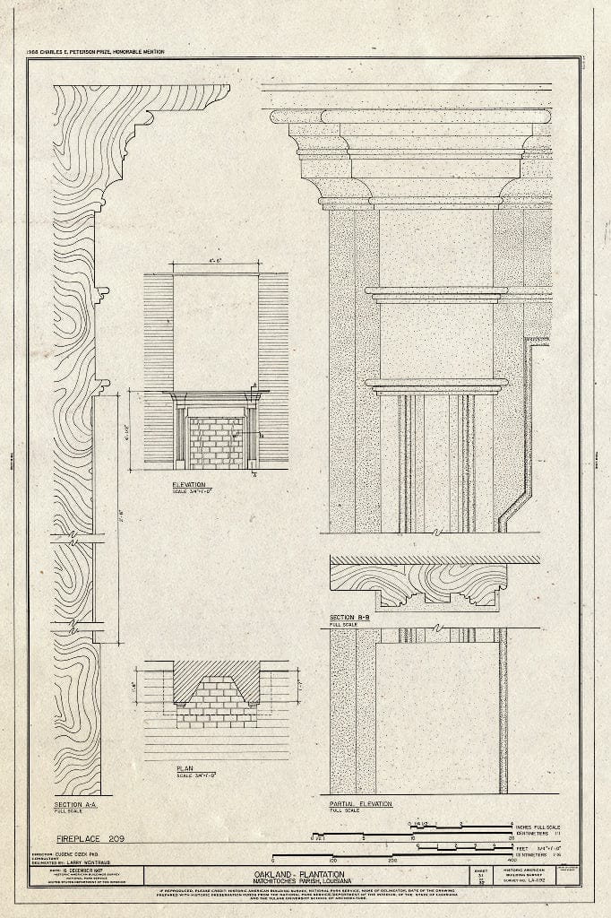 Blueprint HABS LA,35-Berm,2- (Sheet 31 of 32) - Oakland Plantation, Route 494, Bermuda, Natchitoches Parish, LA