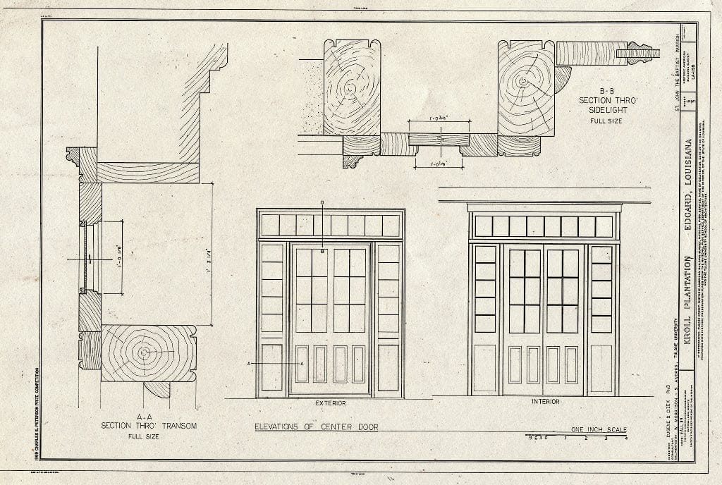 Blueprint HABS LA,48-EDG,2- (Sheet 6 of 9) - Kroll Plantation, Edgard, St. John The Baptist Parish, LA