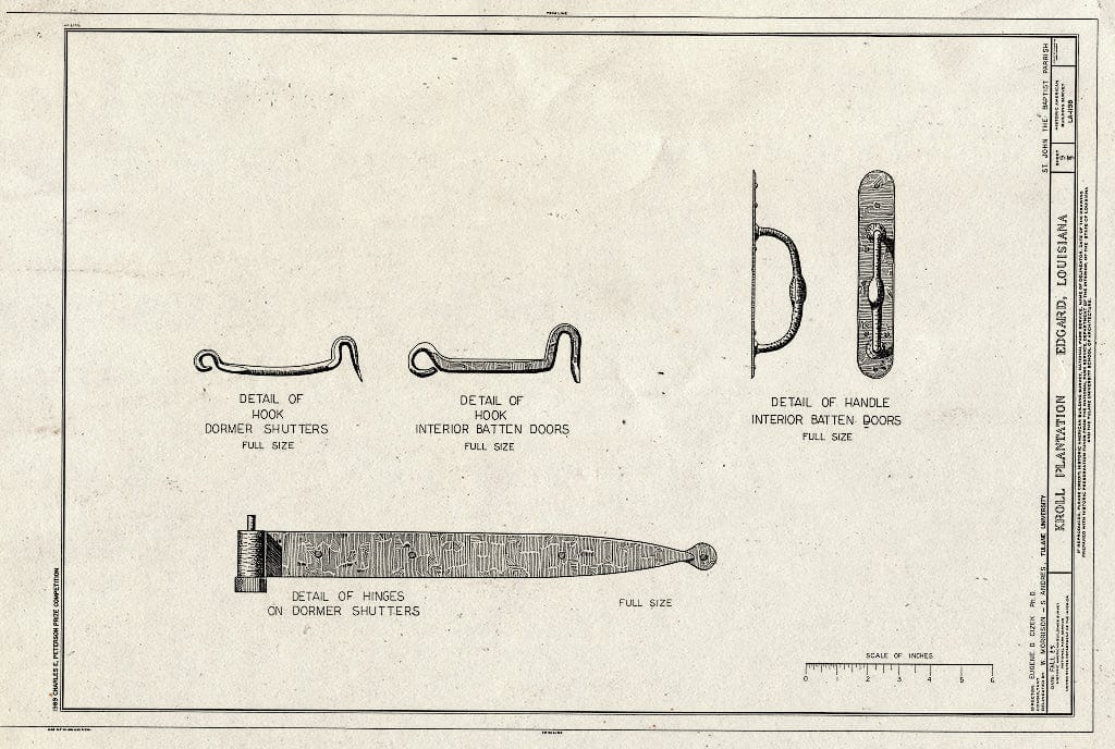 Blueprint HABS LA,48-EDG,2- (Sheet 9 of 9) - Kroll Plantation, Edgard, St. John The Baptist Parish, LA
