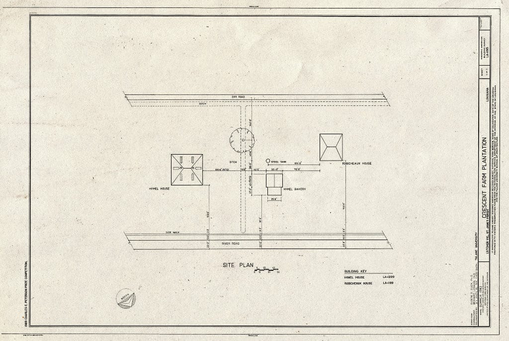 Blueprint HABS LA,47-LUTCH.V,1- (Sheet 1 of 1) - Crescent Farm Plantation, Southwest of River Road, Lutcher, St. James Parish, LA