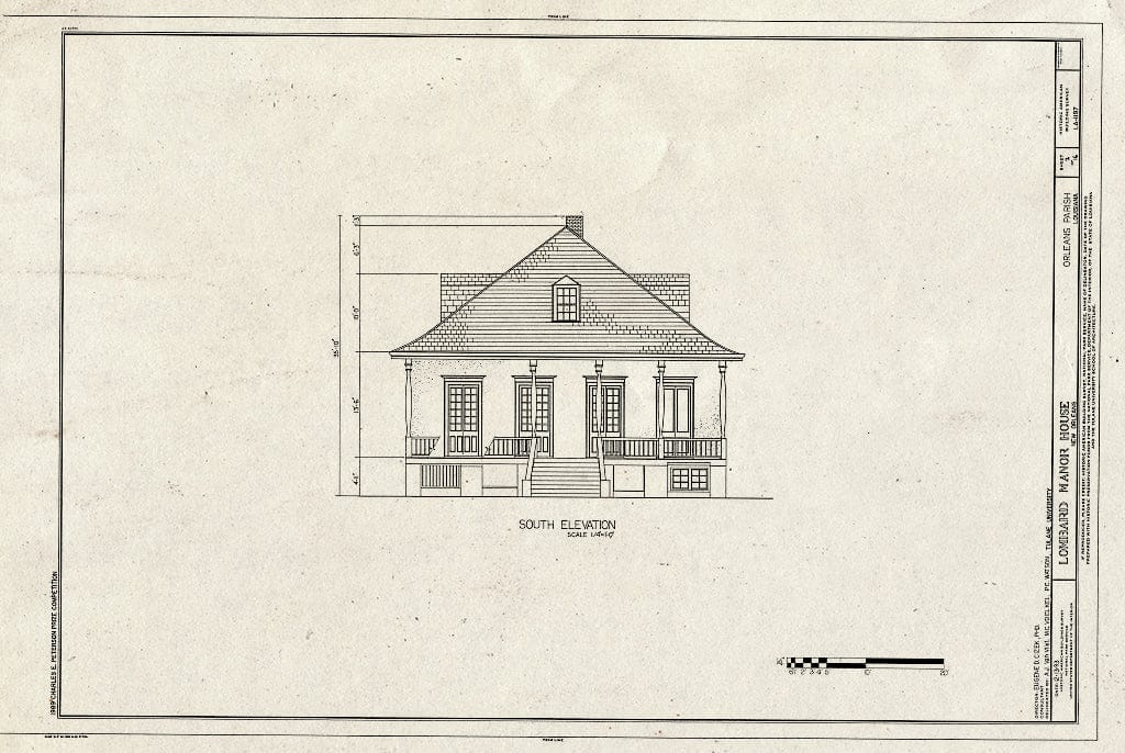 Blueprint HABS LA,36-NEWOR,91- (Sheet 2 of 16) - Lombard Manor House, New Orleans, Orleans Parish, LA
