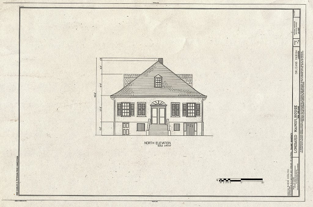 Blueprint HABS LA,36-NEWOR,91- (Sheet 3 of 16) - Lombard Manor House, New Orleans, Orleans Parish, LA