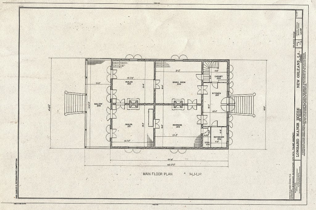 Blueprint HABS LA,36-NEWOR,91- (Sheet 6 of 16) - Lombard Manor House, New Orleans, Orleans Parish, LA