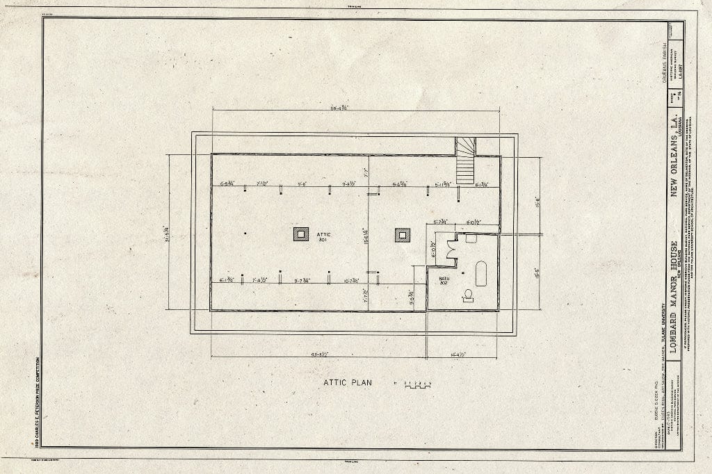 Blueprint HABS LA,36-NEWOR,91- (Sheet 8 of 16) - Lombard Manor House, New Orleans, Orleans Parish, LA