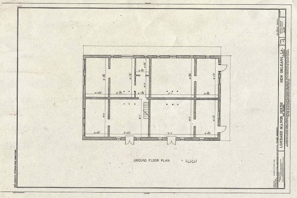 Blueprint HABS LA,36-NEWOR,91- (Sheet 9 of 16) - Lombard Manor House, New Orleans, Orleans Parish, LA