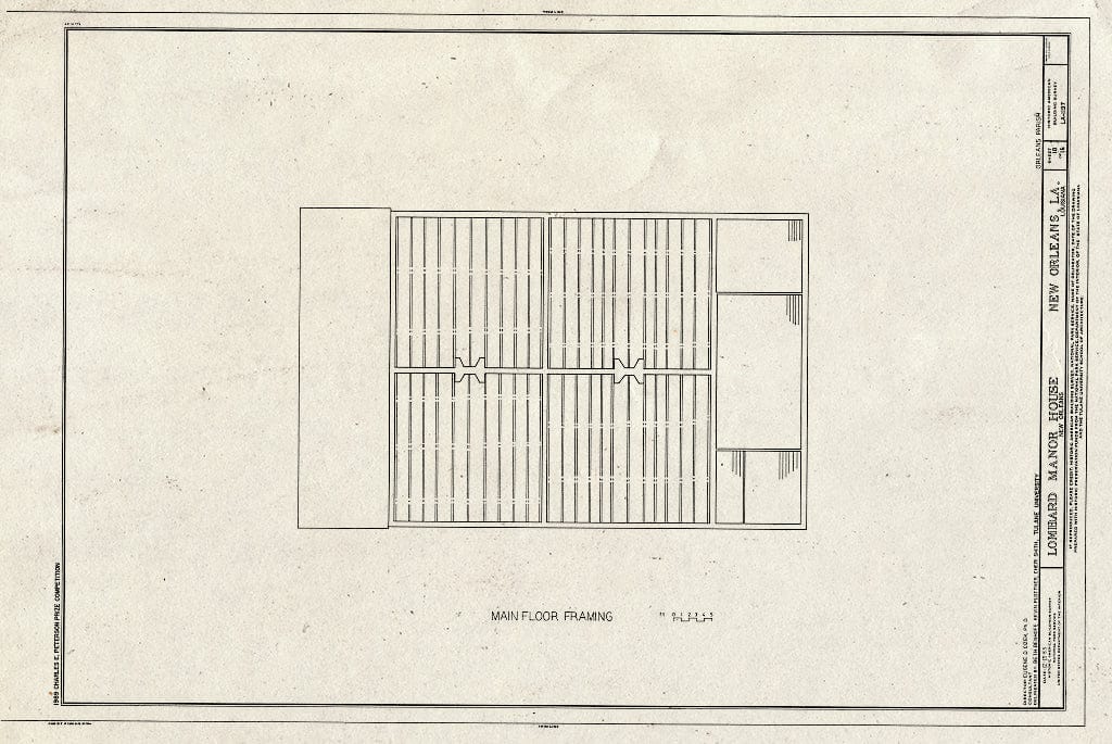 Blueprint HABS LA,36-NEWOR,91- (Sheet 10 of 16) - Lombard Manor House, New Orleans, Orleans Parish, LA