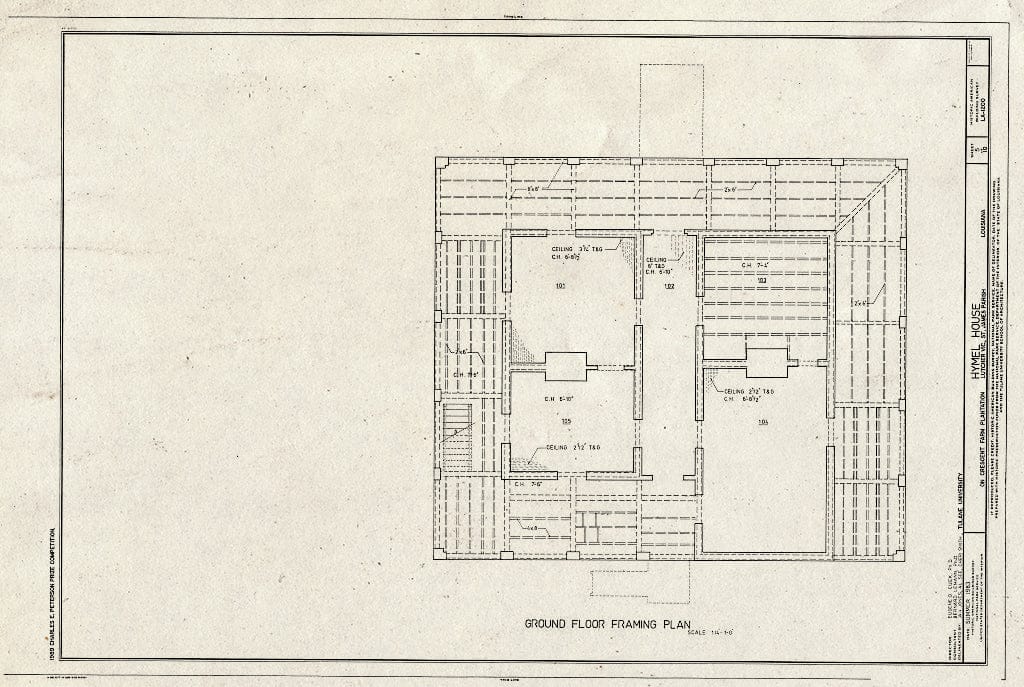 Blueprint HABS LA,47-LUTCH.V,2- (Sheet 5 of 10) - Hymel House, Southwest of River Road on Crescent Farm Plantation, Lutcher, St. James Parish, LA