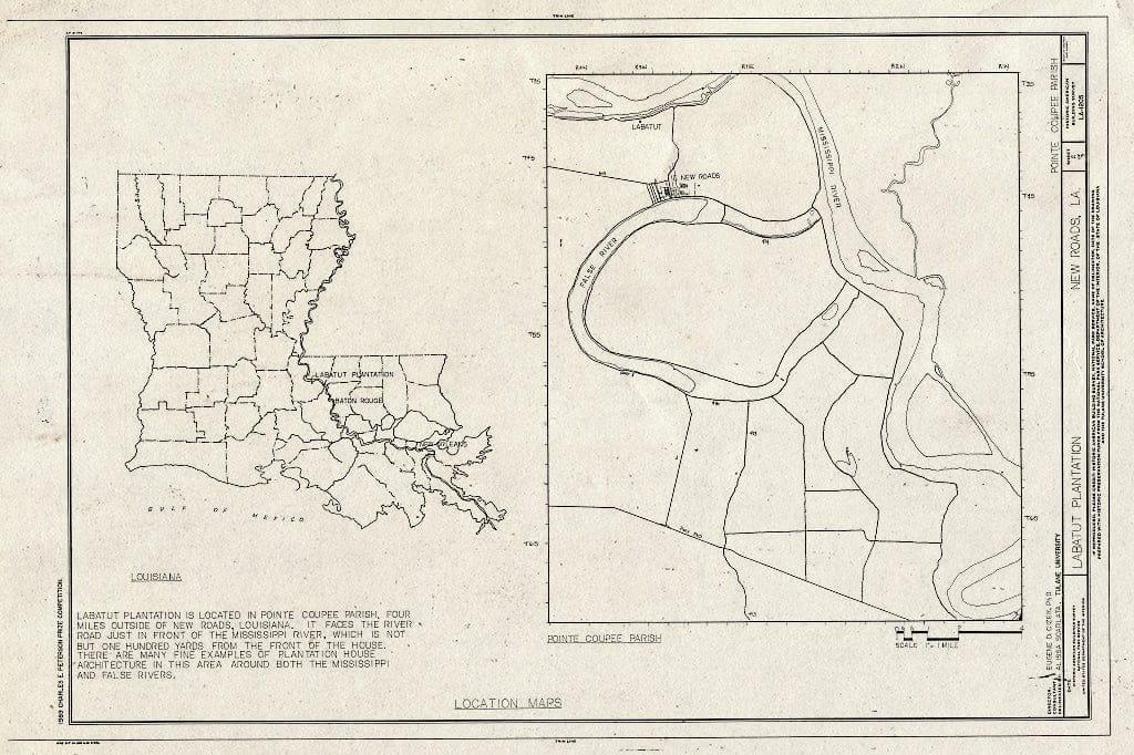 Blueprint HABS LA,39-NEWRO,2- (Sheet 2 of 3) - Labatut Plantation, 4 Miles North of New Roads on River Road Facing Mississippi River, New Roads, Pointe Coupee Parish, LA