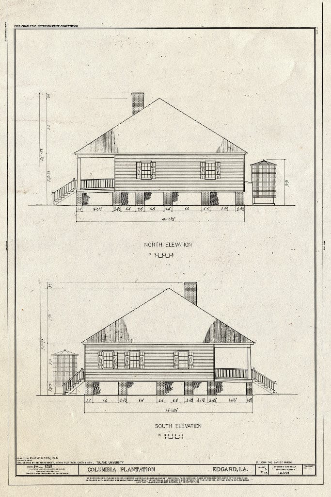 Blueprint HABS LA,48-EDG,1- (Sheet 5 of 13) - Columbia Plantation, Edgard, St. John The Baptist Parish, LA