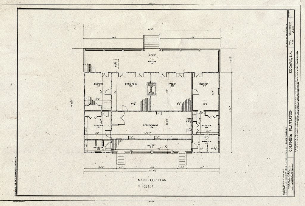 Blueprint HABS LA,48-EDG,1- (Sheet 7 of 13) - Columbia Plantation, Edgard, St. John The Baptist Parish, LA