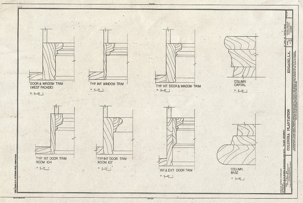 Blueprint HABS LA,48-EDG,1- (Sheet 12 of 13) - Columbia Plantation, Edgard, St. John The Baptist Parish, LA