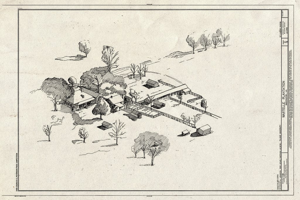 Blueprint HABS LA,49-WASH,10- (Sheet 2 of 18) - Wartelle Plantation, Washington, St. Landry Parish, LA