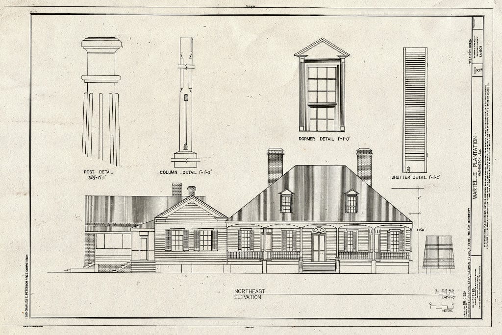 Blueprint HABS LA,49-WASH,10- (Sheet 8 of 18) - Wartelle Plantation, Washington, St. Landry Parish, LA