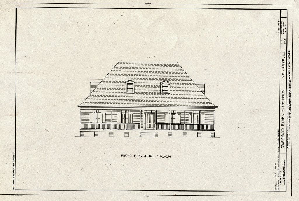 Blueprint HABS LA,47-SAIJA,1- (Sheet 5 of 13) - Graugnard Farms Plantation, Saint James, St. James Parish, LA