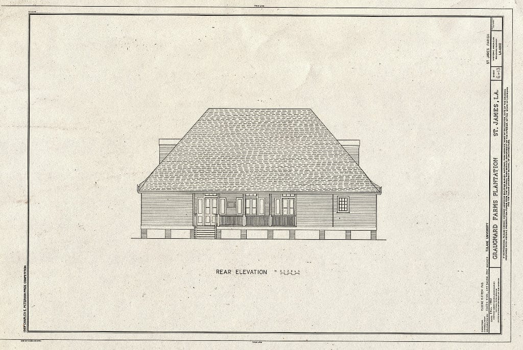 Blueprint HABS LA,47-SAIJA,1- (Sheet 6 of 13) - Graugnard Farms Plantation, Saint James, St. James Parish, LA