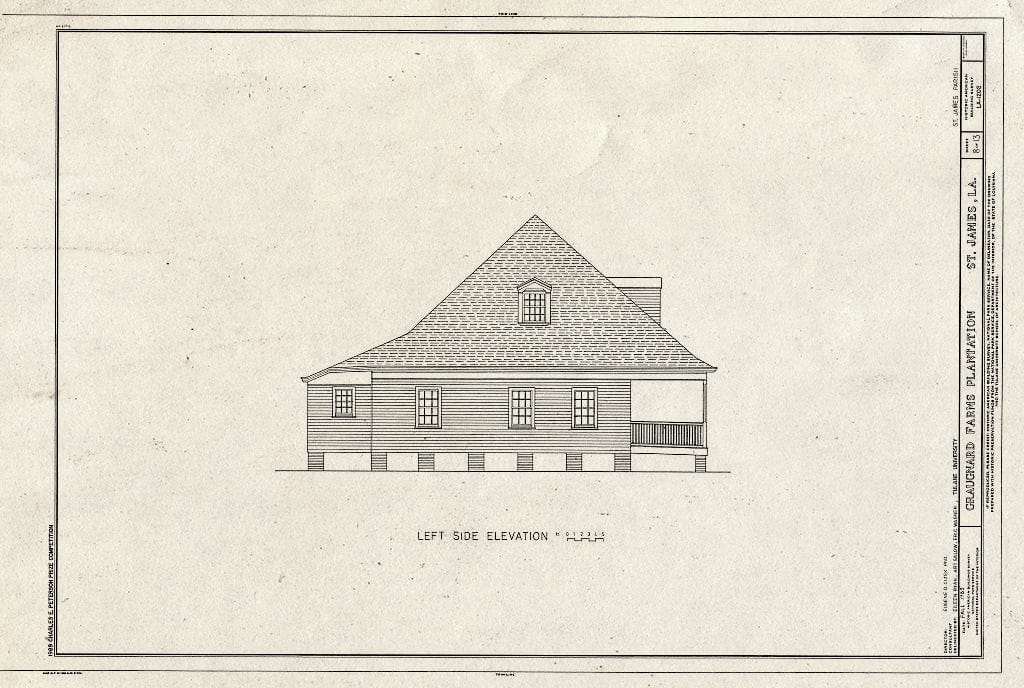 Blueprint HABS LA,47-SAIJA,1- (Sheet 8 of 13) - Graugnard Farms Plantation, Saint James, St. James Parish, LA