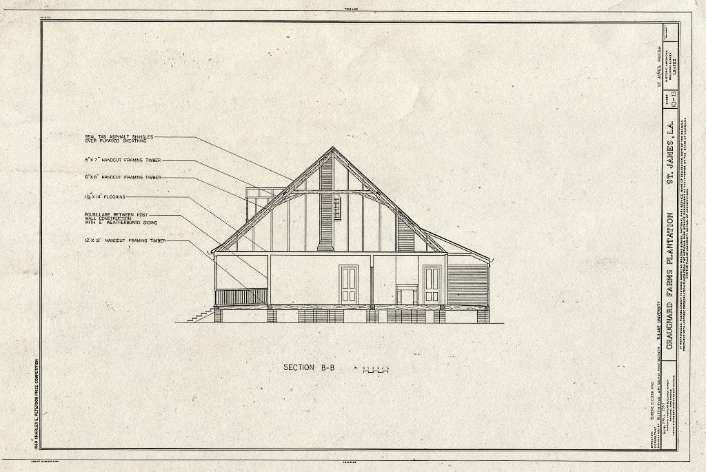 Blueprint HABS LA,47-SAIJA,1- (Sheet 10 of 13) - Graugnard Farms Plantation, Saint James, St. James Parish, LA