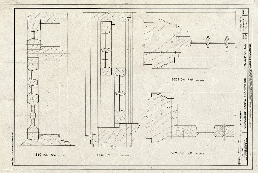 Blueprint HABS LA,47-SAIJA,1- (Sheet 12 of 13) - Graugnard Farms Plantation, Saint James, St. James Parish, LA