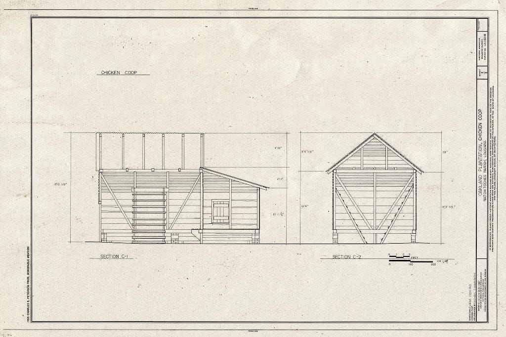 Blueprint HABS LA,35-Berm,2-D- (Sheet 2 of 2) - Oakland Plantation, Chicken Coop, Route 494, Bermuda, Natchitoches Parish, LA