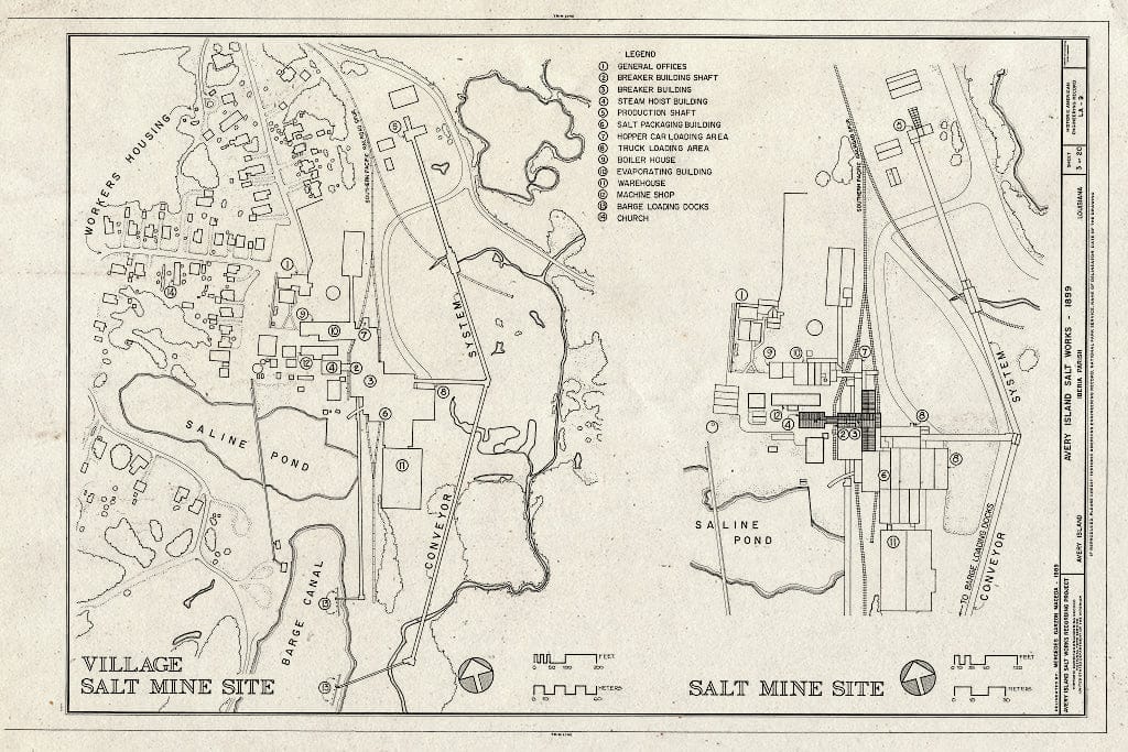 Blueprint HAER LA,23-AVIS,3- (Sheet 3 of 20) - Avery Island Salt Works, Akzo Salt Incorporated, Avery Island, Iberia Parish, LA