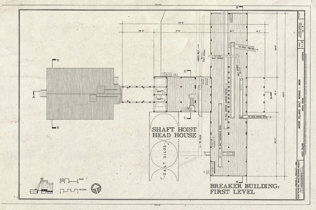 Blueprint HAER LA,23-AVIS,3- (Sheet 5 of 20) - Avery Island Salt Works, Akzo Salt Incorporated, Avery Island, Iberia Parish, LA
