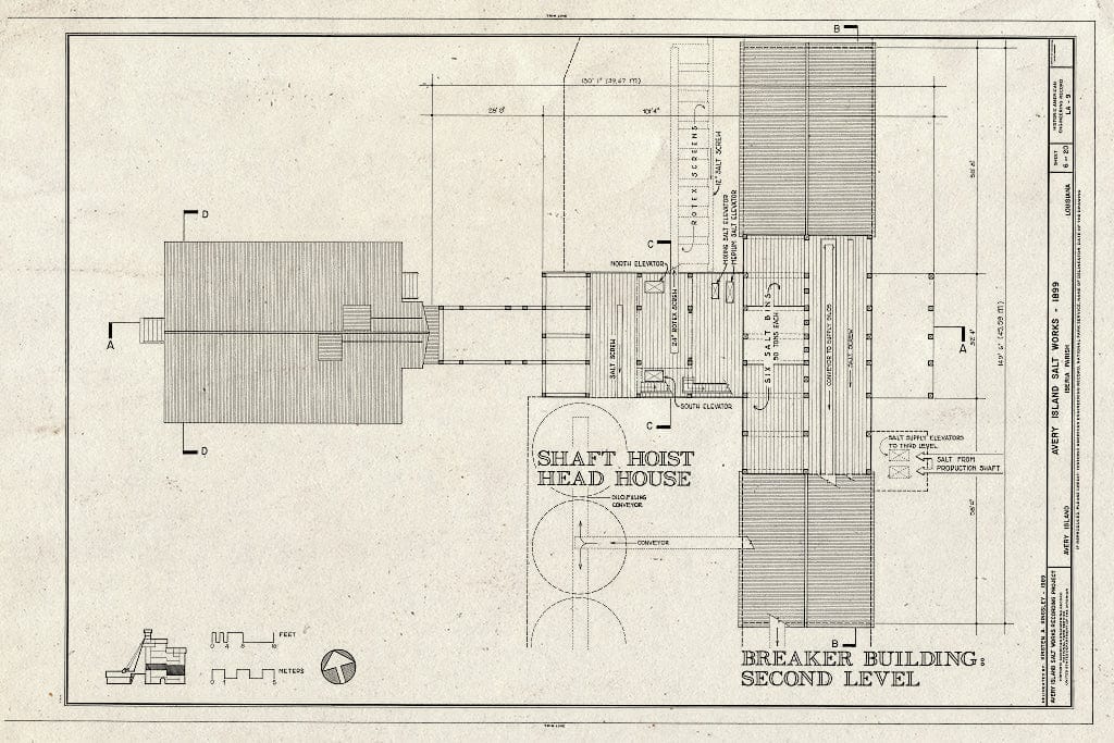 Blueprint HAER LA,23-AVIS,3- (Sheet 6 of 20) - Avery Island Salt Works, Akzo Salt Incorporated, Avery Island, Iberia Parish, LA