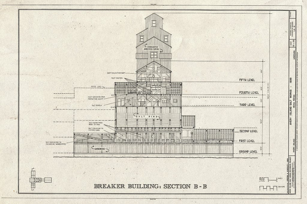 Blueprint HAER LA,23-AVIS,3- (Sheet 12 of 20) - Avery Island Salt Works, Akzo Salt Incorporated, Avery Island, Iberia Parish, LA