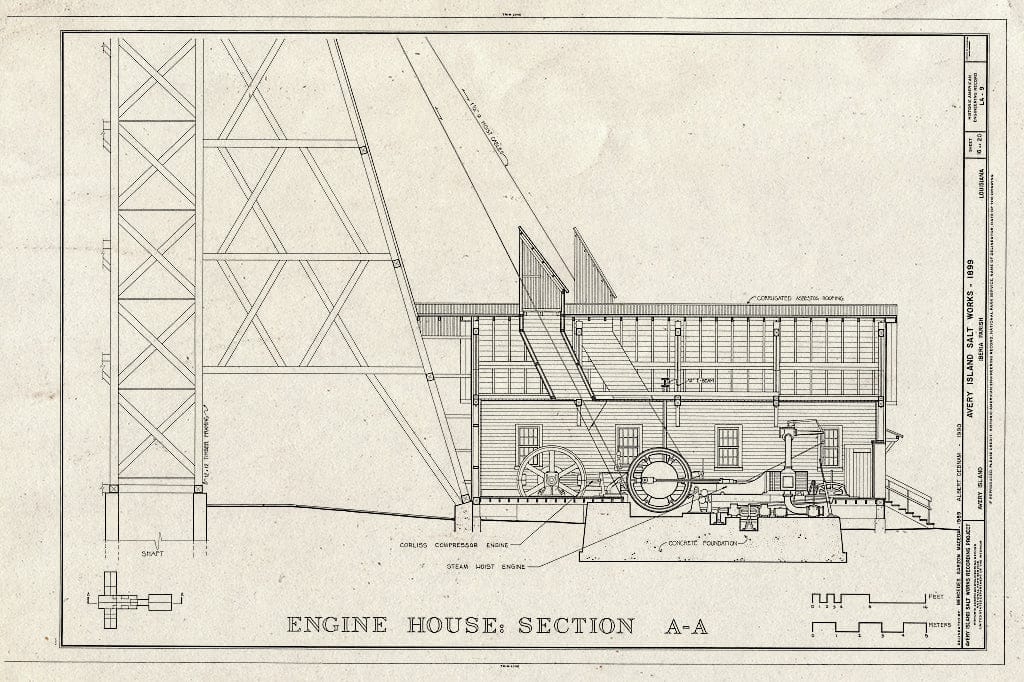 Blueprint HAER LA,23-AVIS,3- (Sheet 16 of 20) - Avery Island Salt Works, Akzo Salt Incorporated, Avery Island, Iberia Parish, LA