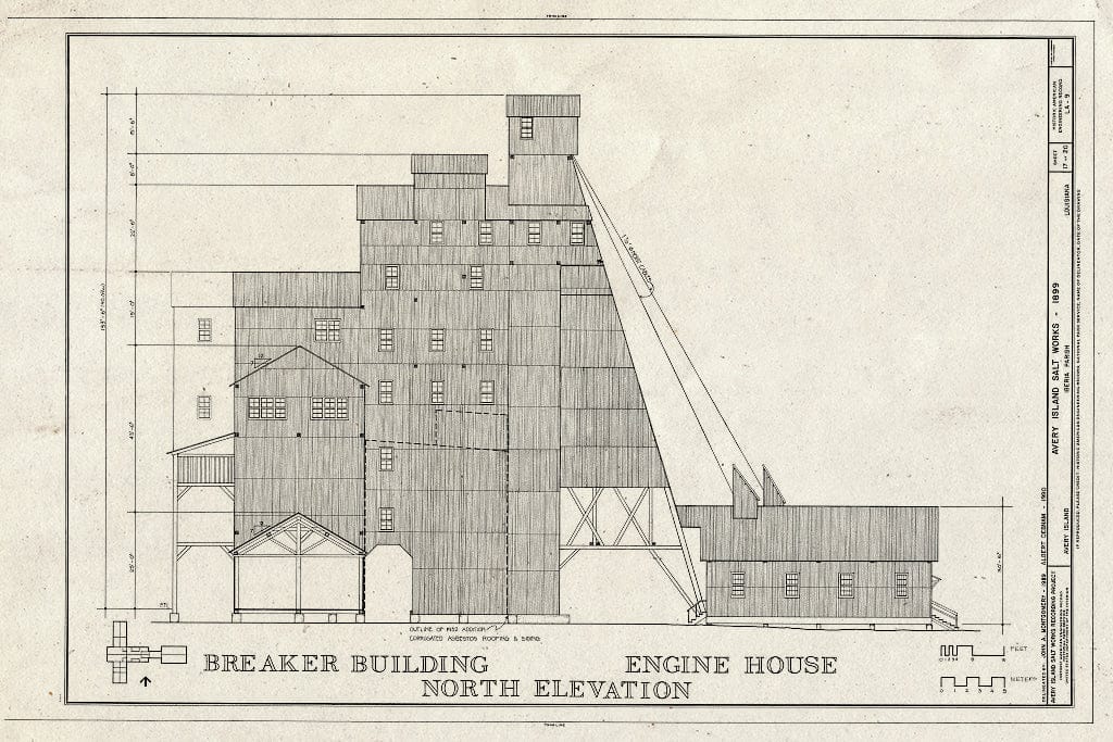 Blueprint HAER LA,23-AVIS,3- (Sheet 17 of 20) - Avery Island Salt Works, Akzo Salt Incorporated, Avery Island, Iberia Parish, LA