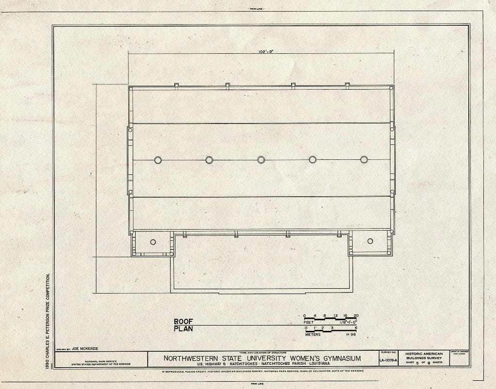 Blueprint HABS LA,35-Natch,7-A- (Sheet 5 of 8) - Northwestern State University, Women's Gymnasium, U.S. Highway 6, Natchitoches, Natchitoches Parish, LA