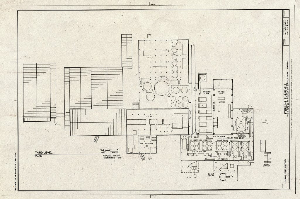 Blueprint HABS LA,40-Frank,1- (Sheet 5 of 12) - Sterling Sugar Mill, Parish Road 28 (Sterling Road), Franklin, St. Mary Parish, LA