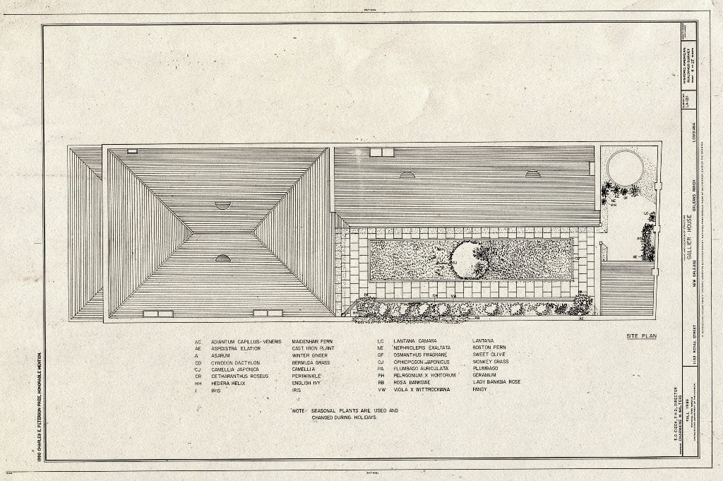Blueprint HABS LA,36-NEWOR,92- (Sheet 4 of 27) - Gallier House, 1132 Royal Street, New Orleans, Orleans Parish, LA