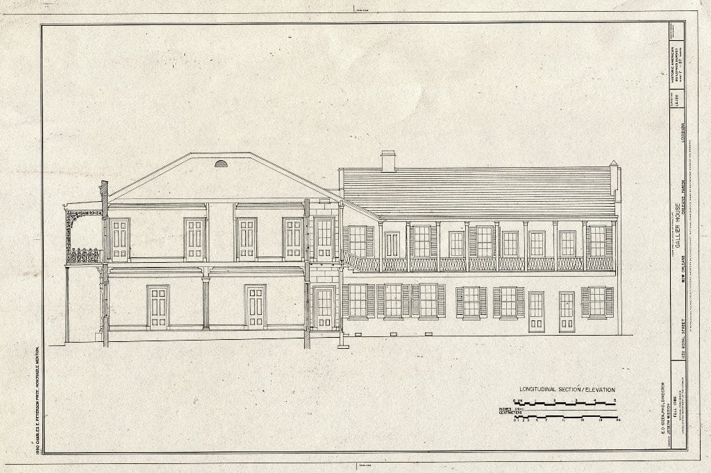 Blueprint HABS LA,36-NEWOR,92- (Sheet 7 of 27) - Gallier House, 1132 Royal Street, New Orleans, Orleans Parish, LA
