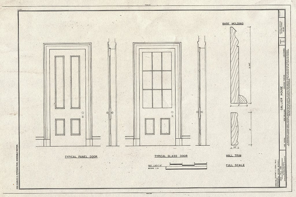 Blueprint HABS LA,36-NEWOR,92- (Sheet 15 of 27) - Gallier House, 1132 Royal Street, New Orleans, Orleans Parish, LA