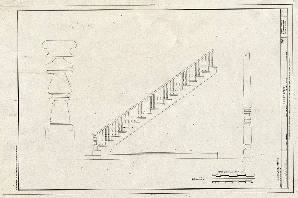 Blueprint HABS LA,36-NEWOR,92- (Sheet 17 of 27) - Gallier House, 1132 Royal Street, New Orleans, Orleans Parish, LA