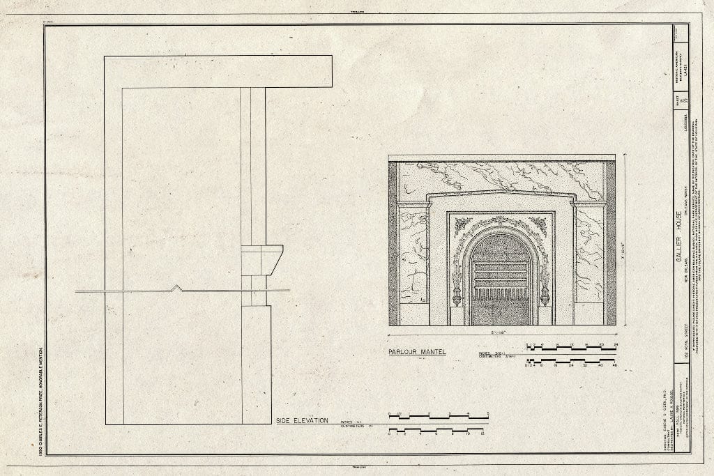 Blueprint HABS LA,36-NEWOR,92- (Sheet 18 of 27) - Gallier House, 1132 Royal Street, New Orleans, Orleans Parish, LA